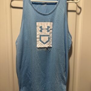 Under Armour Sky Blue Softball Athletic Tank Size Medium